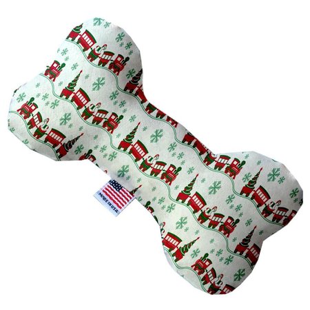 MIRAGE PET PRODUCTS Christmas Trains Canvas Bone Dog Toy 8 in. 1277-CTYBN8